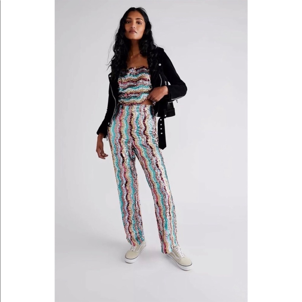 NWT Free People Disco Flare Sequin Pants size 2 or 4
